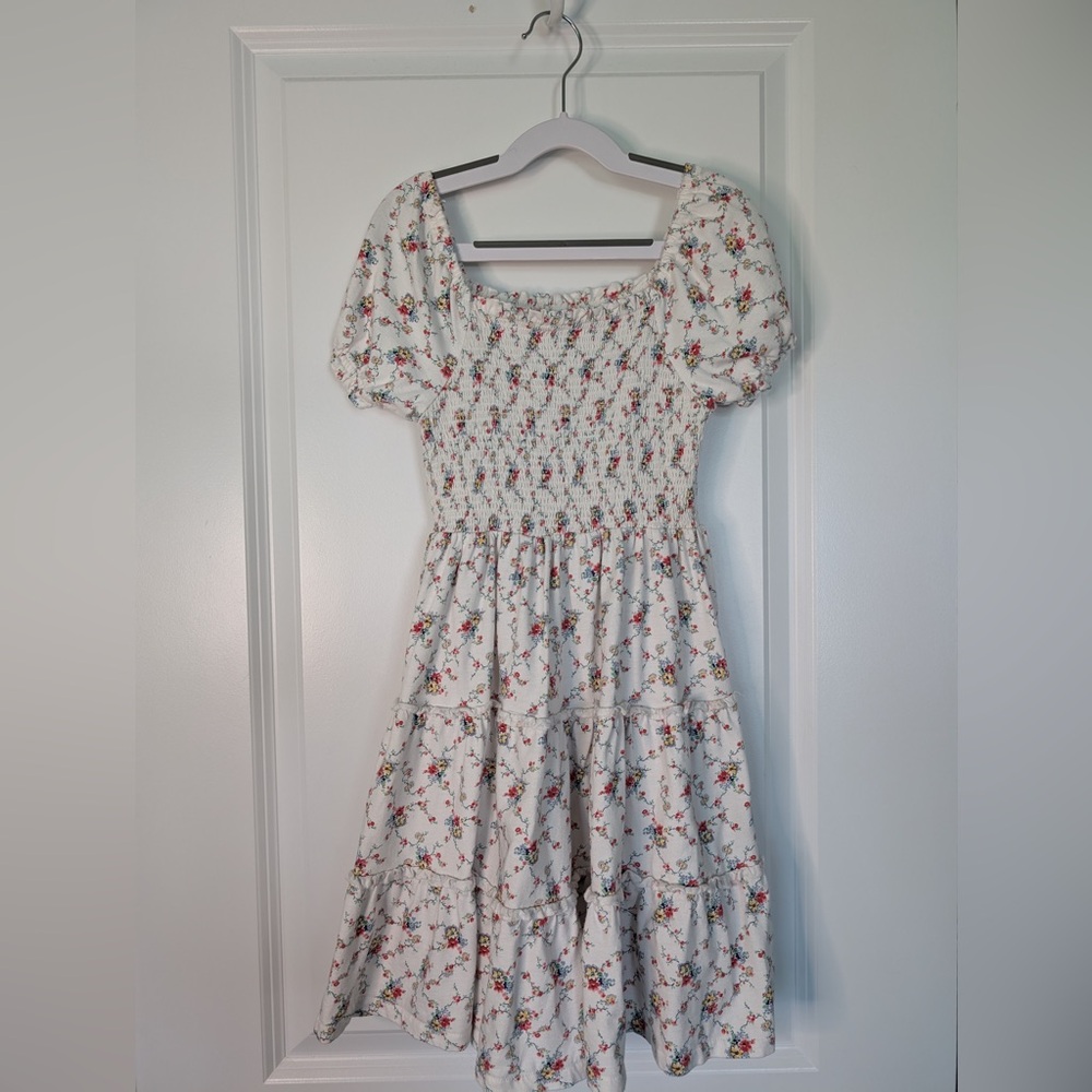 Polo Ralph Lauren Girls' Floral Smocked Cotton Jersey Dress Size M/8-10